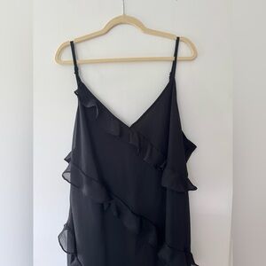 Women's Ruffle Maxi Slip Dress - A New Day Black